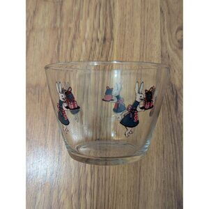 Ikea Glass Bowl With Rabbit Print  Made In France
